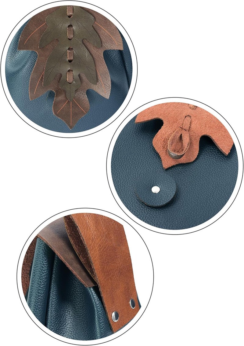 Procos Renaissance Belt Pouch Coins Purse Drawstring PU Leather Leaf Medieval Waist Bag for LARP Ren Faire - Image 4